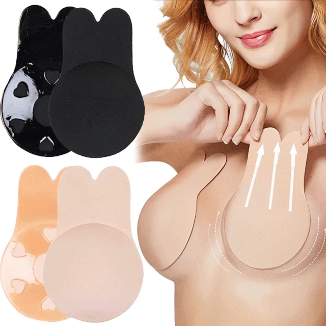 2 Adhesive Breast Lift Tape Rabbit Ears Nipple Cover Breathable Push Up Bra  Pad