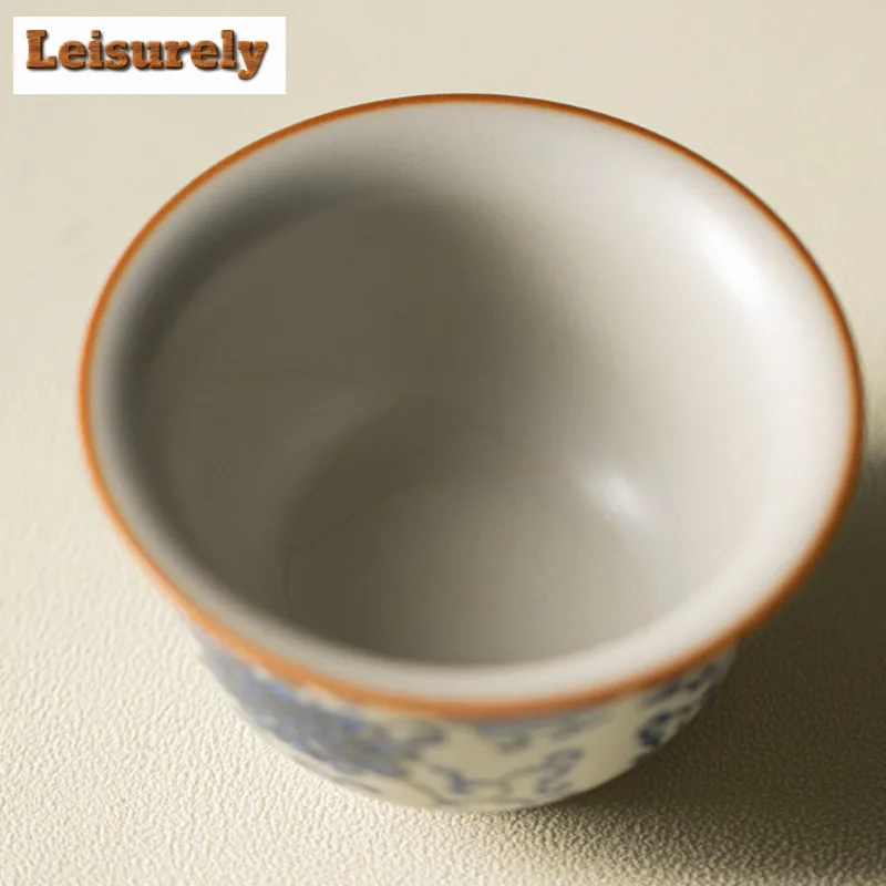 Antique Ru Kiln Handheld Teacup Traditional Tea Bowl Water Jug Tea-tasting Meditation Cup Jianzhan Master Cups Gift Box Set Gift