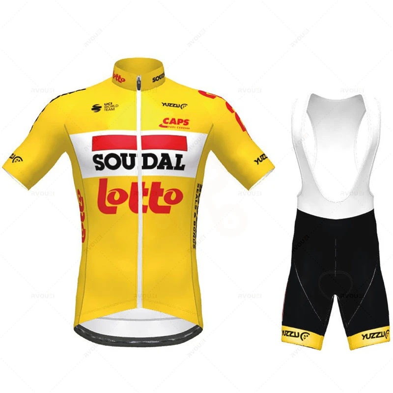 Lotto Soudal-Men's Short Sleeve Cycling Jersey Set, MTB