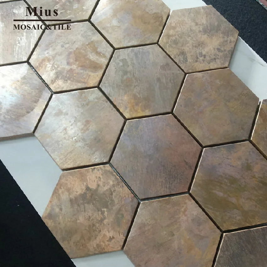 Hexagonal  Copper wall  tile  kitchen backsplash