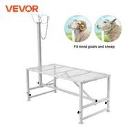 VEVOR Goat & Sheep Stand 51x23 in Livestock Stand Metal Livestock Milking and Shearing Stand 21" to 33" Adjustable Height  White 1