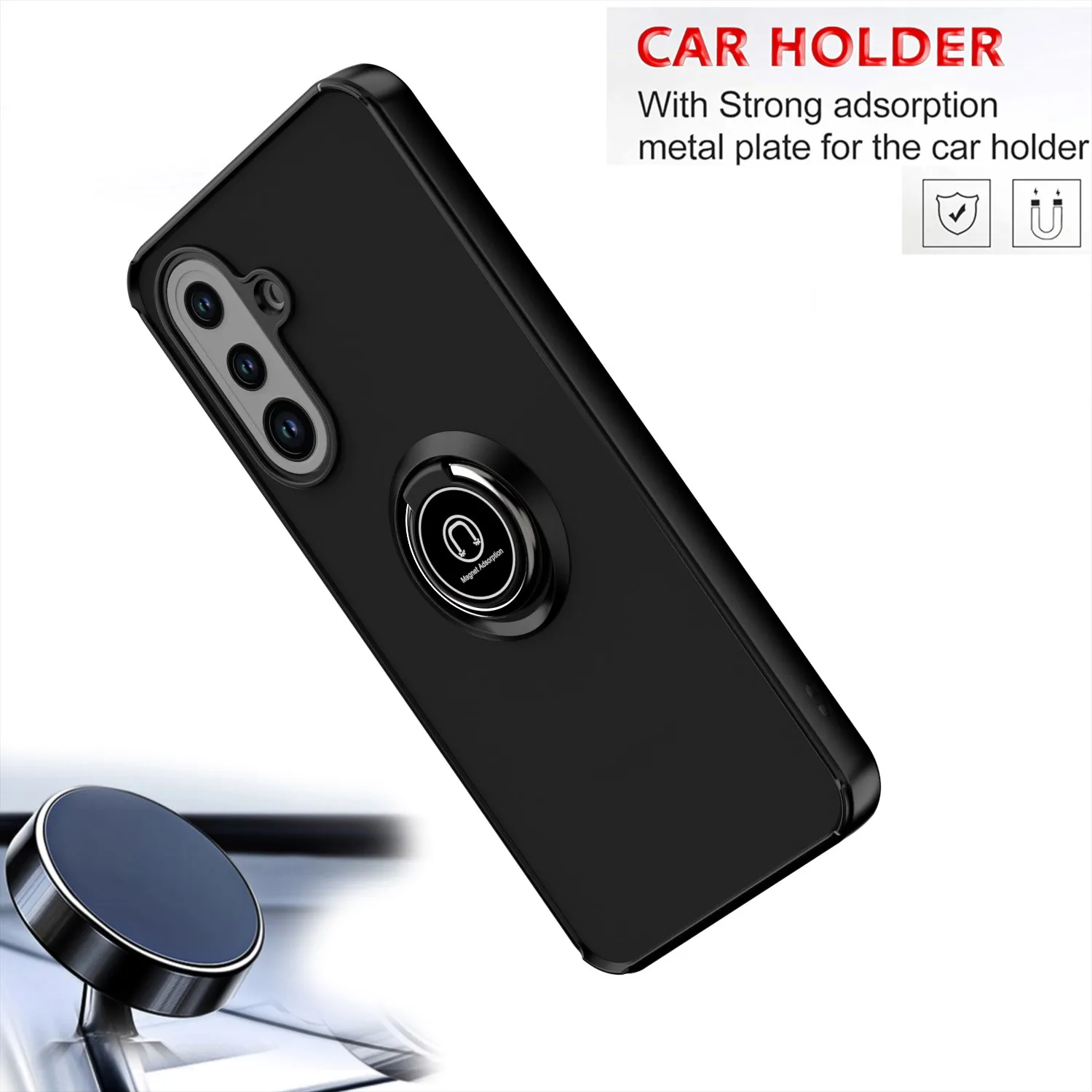 Magnetic Ring Stand Holder Shockproof Phone Case with Enhanced Protection