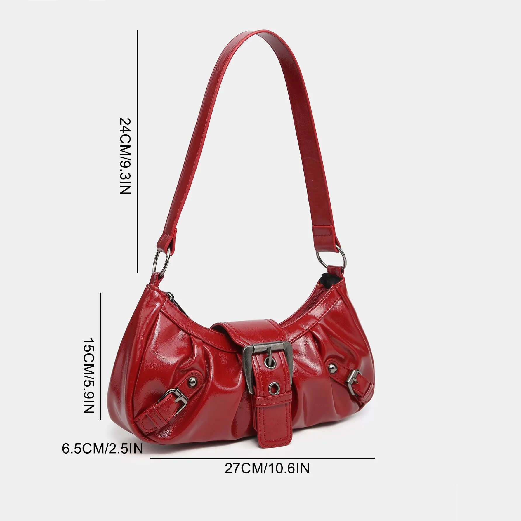 حقيبة إبطين كلاسيكية من الجلد الصناعي للنساء ، حقا...