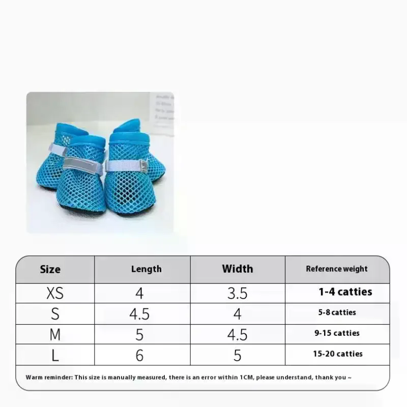 4pc, Dog Shoes Non-slip Breathable Wear-resistant Dog Boots Suitable For Small Medium Sized Pets Puppy Protective Footwear.
