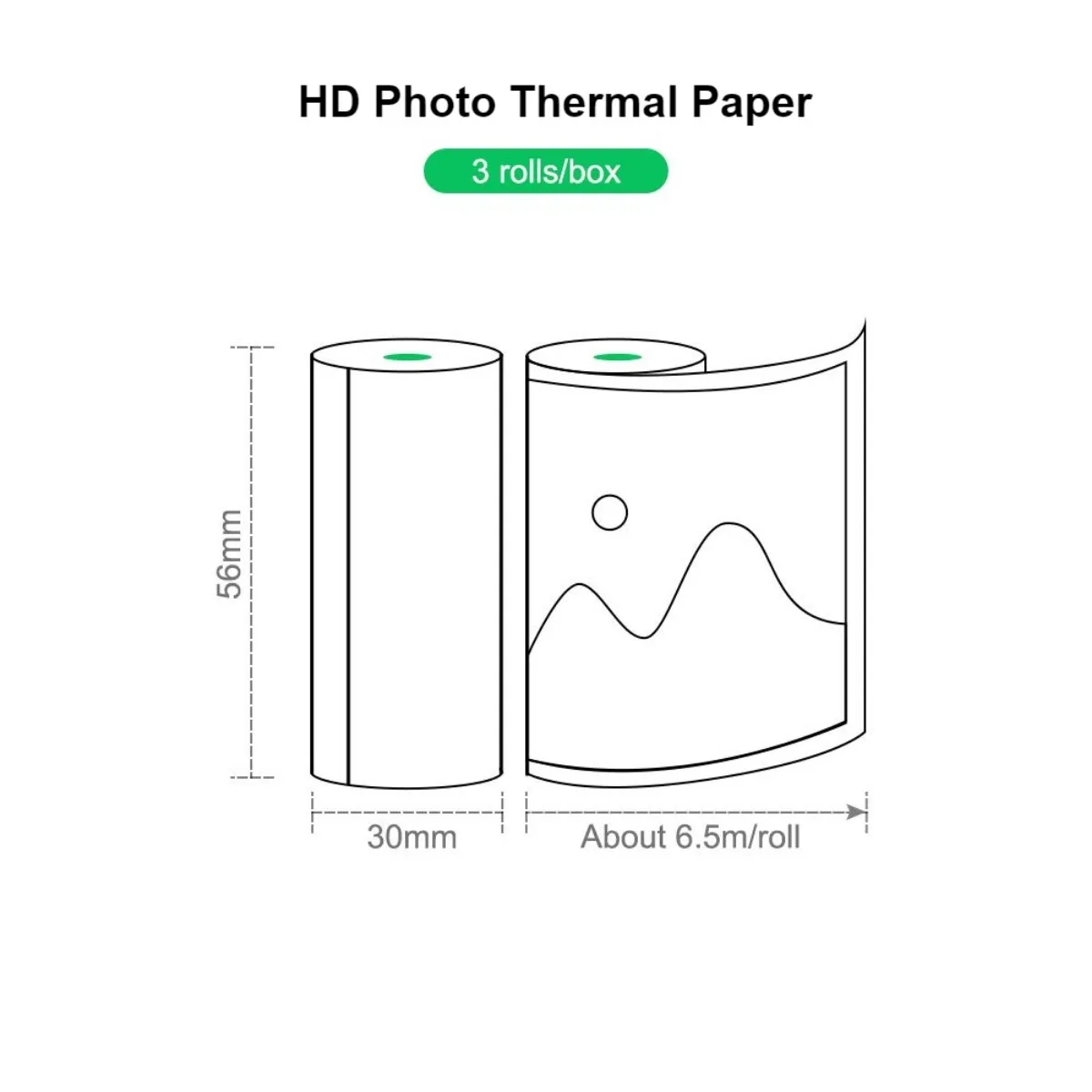 Grayscale Instant Camera Refill Print Paper,Photo Printer HD Printing Thermal Print Paper Rolls Fit Instant Camera,Smooth Finish