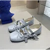 Women's Retro Butterfly Strap Buckle Design Ballet Shoes Korean Sweet Cute Shoes Ladies Leather Square Toe Flat Shoes Spring New 5