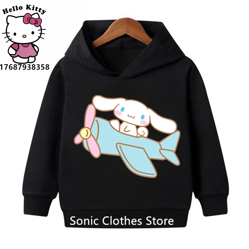 

Детская толстовка Cinnamoroll, детская одежда, зимняя одежда, бархатная розовая толстовка, толстовка для девочек, детский топ