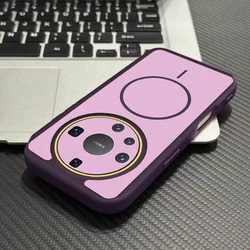 Enhanced Color Collision Frosted Magnetic Case Cover for Huawei Mate 70 (Dark Purple)