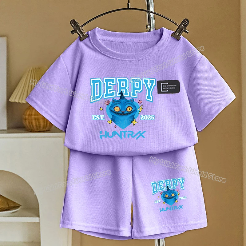 Kpop Demon Hunters – Ensemble De Vêtements Pour Filles, Survêtement D'été, Film, Musique, Vêtements De Sport Pour Tout-petits, Dessin Animé, Tenue De Sport Pour Enfants, T-shirt Et Short