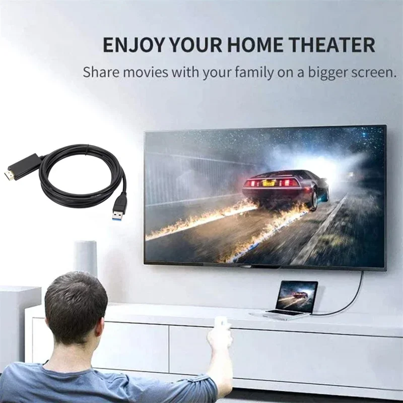 GRWIBEOU USB3.0-HDMI ̺ USB 3.0 HDMI ȯ Lenovo ASUS Ʈ PC  1.8m 1080P    ̺