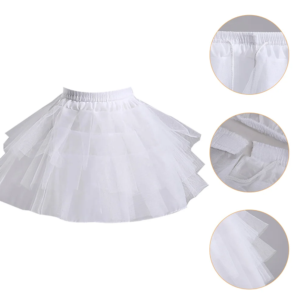 

Fluffy Skirt Pannier Lolita Petticoat Beautiful Gauze Cloth Underskirt Short White Fashion Bride