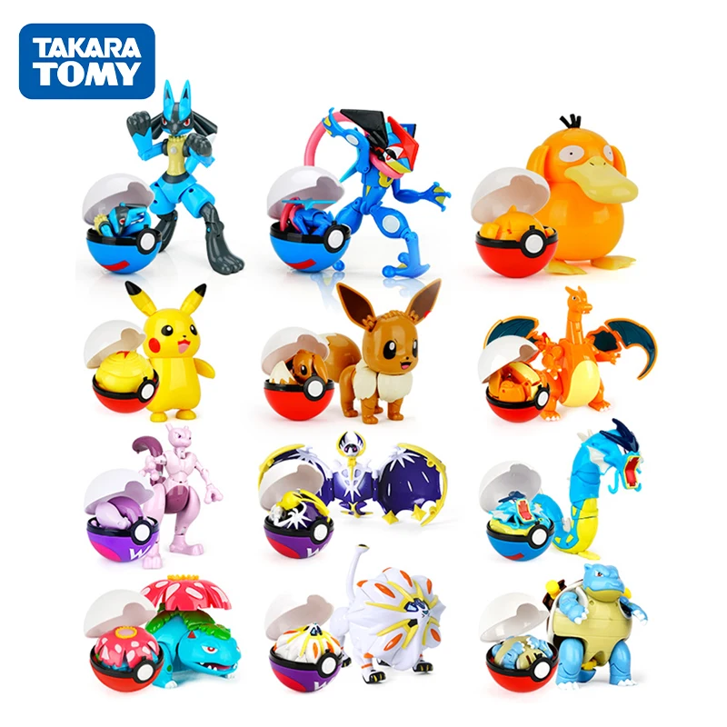 

TAKARA TOMY Pokémon Pikachu Elf Pokemon Pet Small Hand Office Aberdeen Blind Box Ball Toy Animal Toy for Birthday Gift