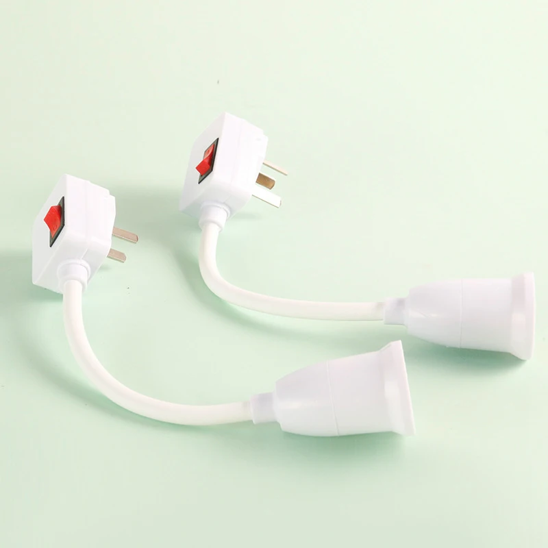 1Pc 220V LED Light Bulb E27 Socket Lamp Base Holder Adapter Converter With Switch EU UK Plug Energy Saving Lamp For Table