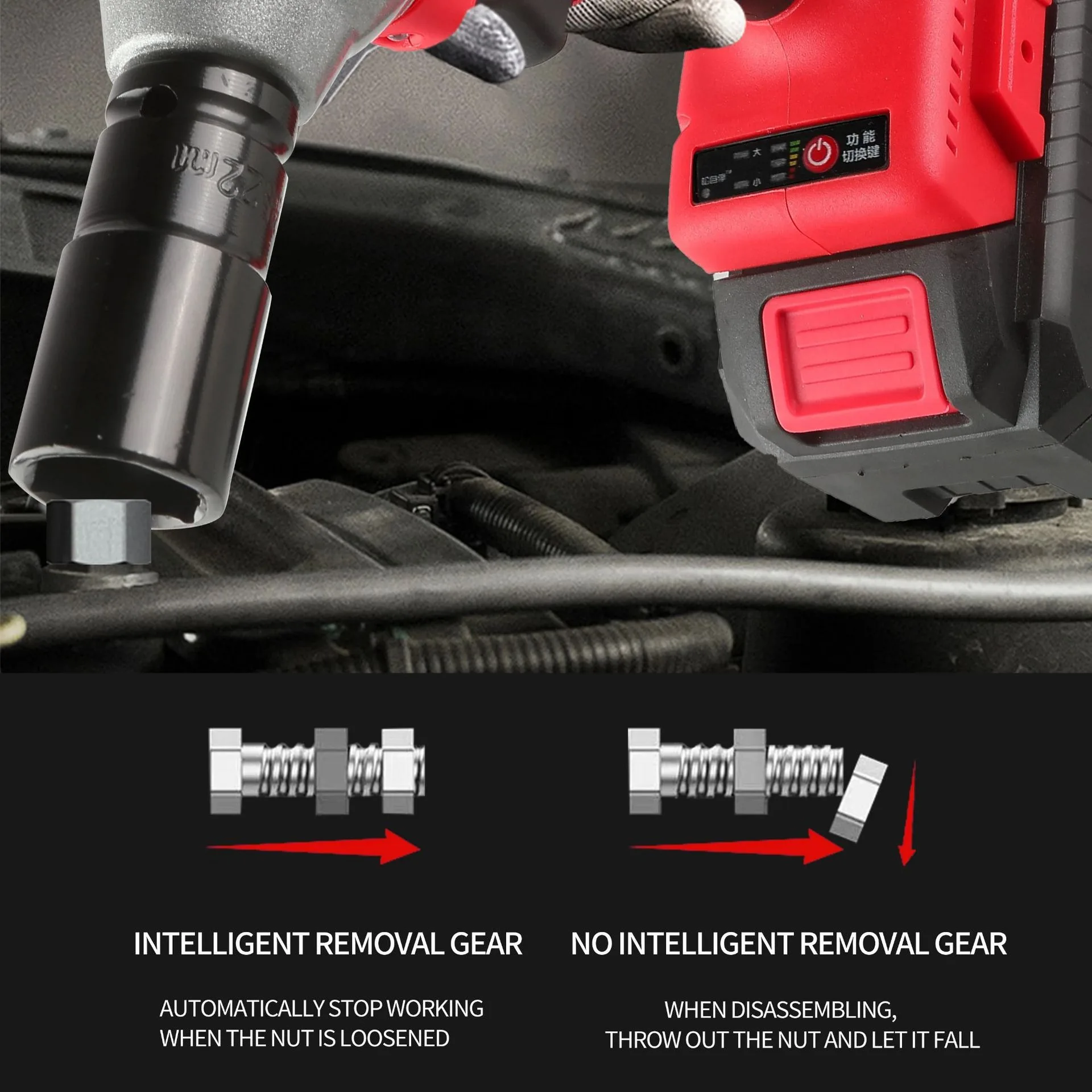 20V Electric Impact Wrench 600N.m Brushless Wrench Rechargeable 1/2 inch Li-ion Battery For Car Tires Cordless Power Tools 3