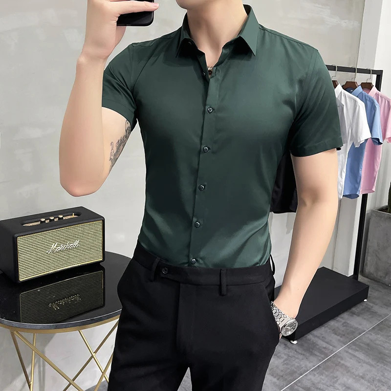 Summer Casual Short Sleeve Dress Shirts 