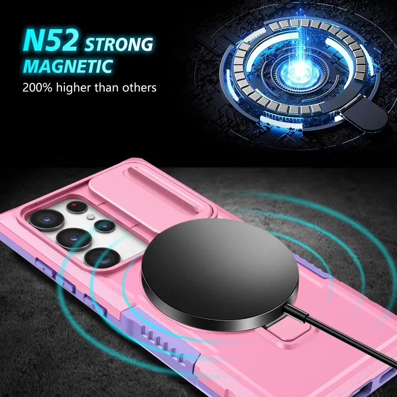 Hybrid Armor Case with Magnetic Wireless Charging and Car Holder Integration