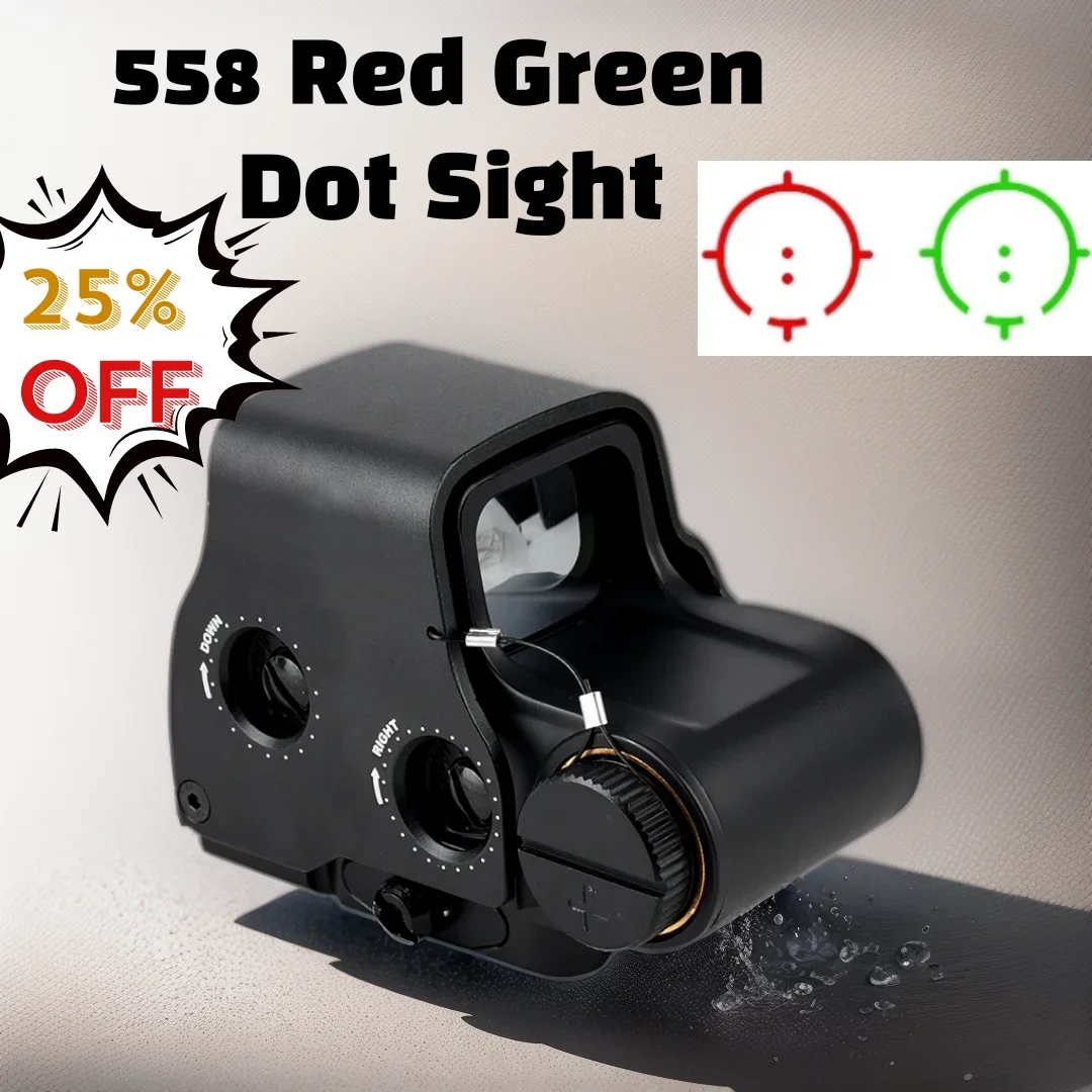 

558 Red Green Dot Holographic Scope Riflescope with 20mm Mount Gun Accessories Ar15 Tactical Hunting Optical Collimator Sight