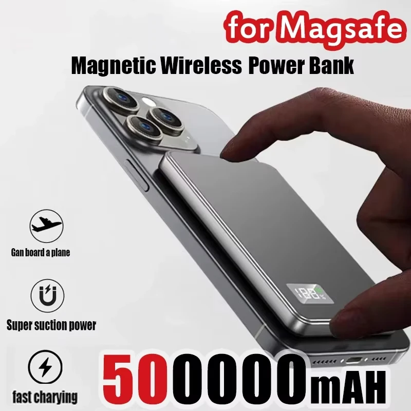 3 IN 1 Power Bank For MagSafe 50000mAh Slim Magnetic Wireless Power Bank 22.5W External Battery For iPhone Samsung 2026 - Image 3
