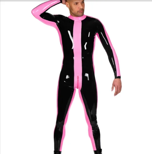 

Fetish Latex Gummi Suit Fashion Catsuit Transparent Sexy Rubber Bodysuit Costume Sports uniform