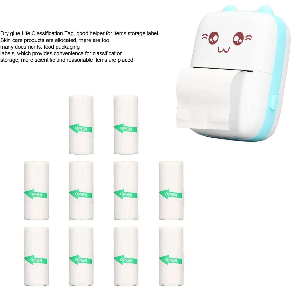 접착 감열지, 10Pcs 미니 프린터 용지, 포켓 열전 사 프린터 용 57x25mm 자..