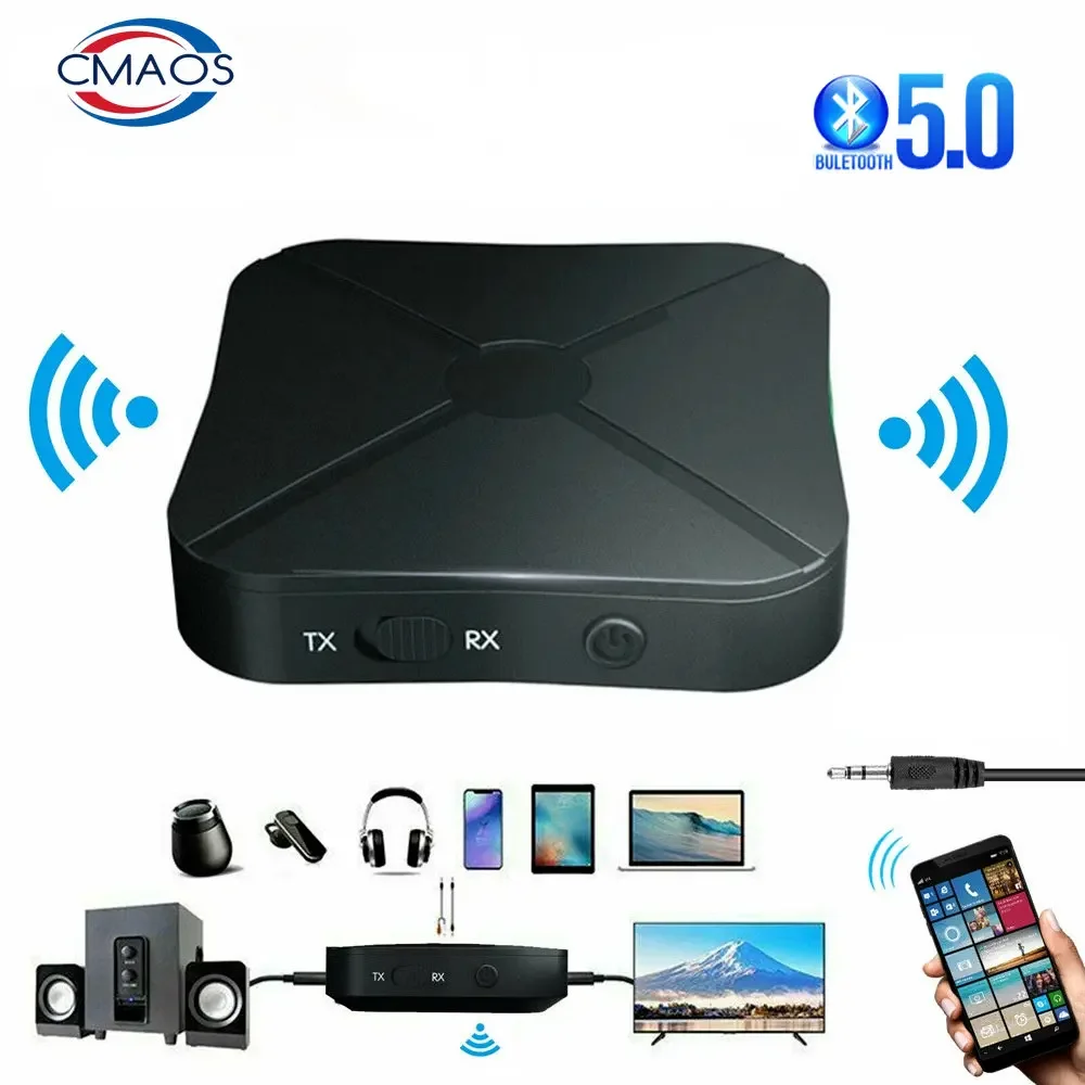 Bluetooth Adapter Bluetooth Audio Receiver Bluetooth Transceiver Adapter Audio Adapter Bluetooth Aux Adaptor Bluetooth 5.0 Receiver Transmitter 3.5mm 3.5 AUX Jack RCA USB Dongle Wireless Audio Adapter Handsfree Call For Car TV PC Speaker