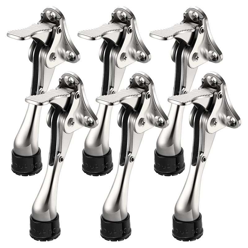 

6 X Heavy Duty Door Stops For Bottom With Adjustable Rubber Tips Spring Door Stop Door Stop Replacements 4 Inch