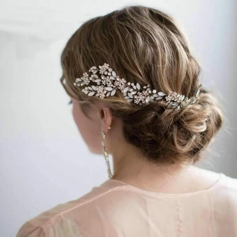 Gorgeous Opal Crystal Hair Accessories Hair Vine Bridal Hair Comb Wedding Headpiece