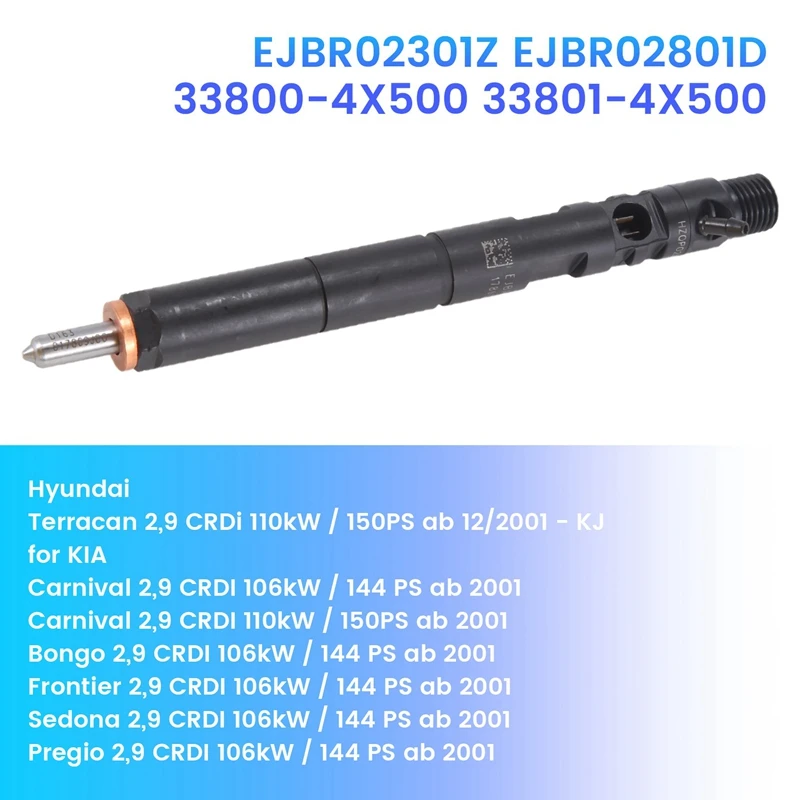 

Новый Дизельный топливный инжектор EJBR02301Z 33800-4X500 для Hyundai townan KIA Carnival Sedona Bongo 2,9 Crdi 2001-запасные части