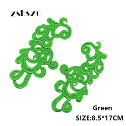 Multicolor Embroidered Funny Patches - 5 pairs (Green)