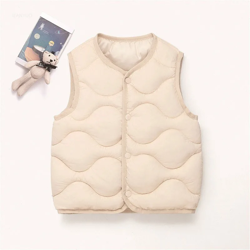 Children Warm Cotton Vest Fashion Solid Boys Girls Baby Toddler Autumn Winter Waistcoats Casual Versatile Kids Clothing Tops children vest