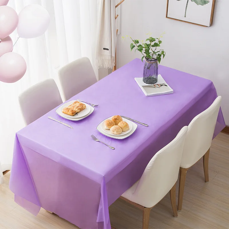 Rectangular Tablecloth Disposable Tablecloth Table Cloth 1pc Reusable Tablecloths 137x274cm BPA Free Plastic Dining Table Cover Cloth Parties Picnic Camping Outdoor