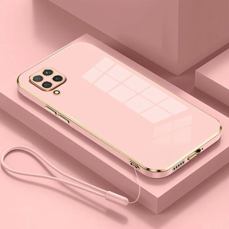 Luxury Square Plating ShockProof Silicone Phone Case for Huawei P40 Lite/Nova 7i