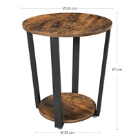 VASAGLE-Table d'appoint ronde avec cadre en acier, table basse robuste, structure simple, 50x50x57 cm 4