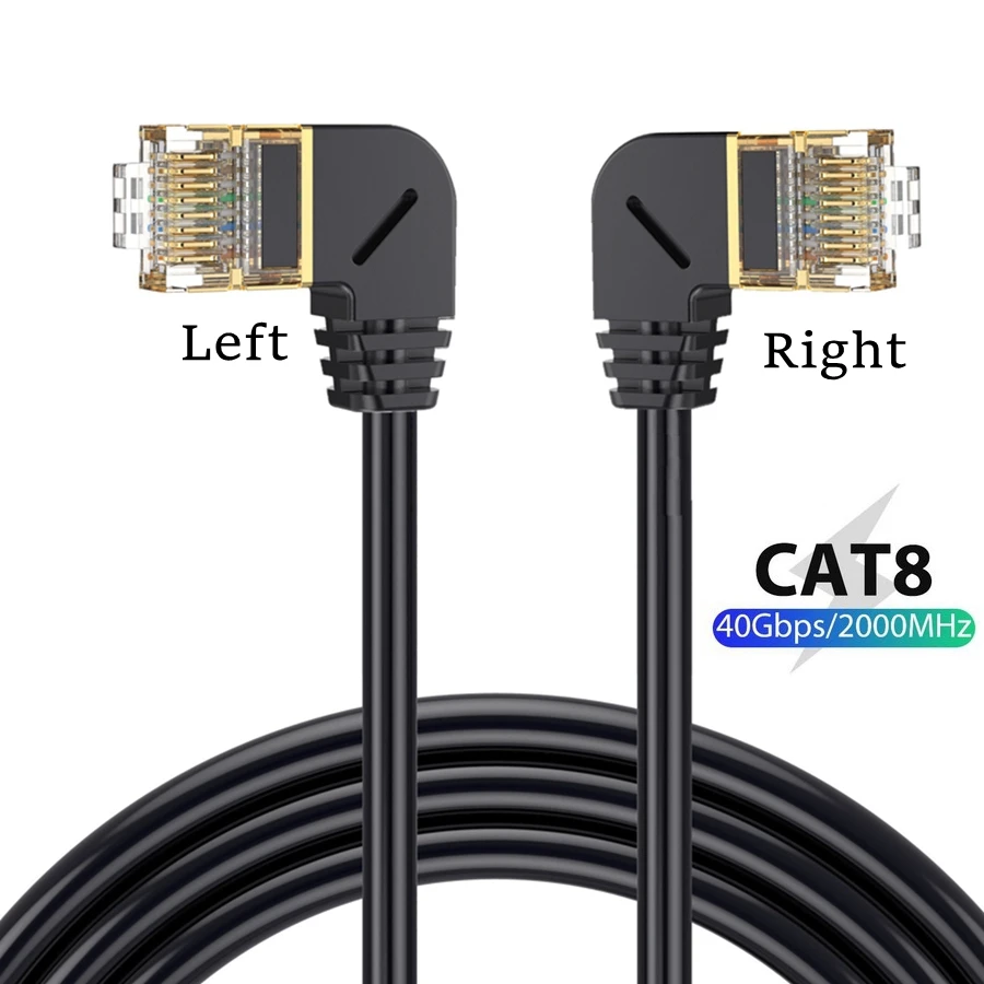 Cat8 케이블 SFTP 40Gbps RJ45 네트워크 랜 90도 네트워킹 인터넷 랜 코드 노트북 PS 4 라우터용 차폐형 RJ45