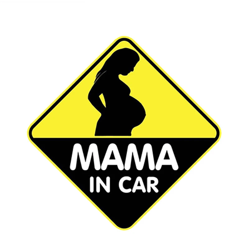 

13cm X 13cm Funny Fashion Car Stickers MAMA IN CAR Decals Car Window Motorcycle Decoration Warning Sign Vinyl KK PVC