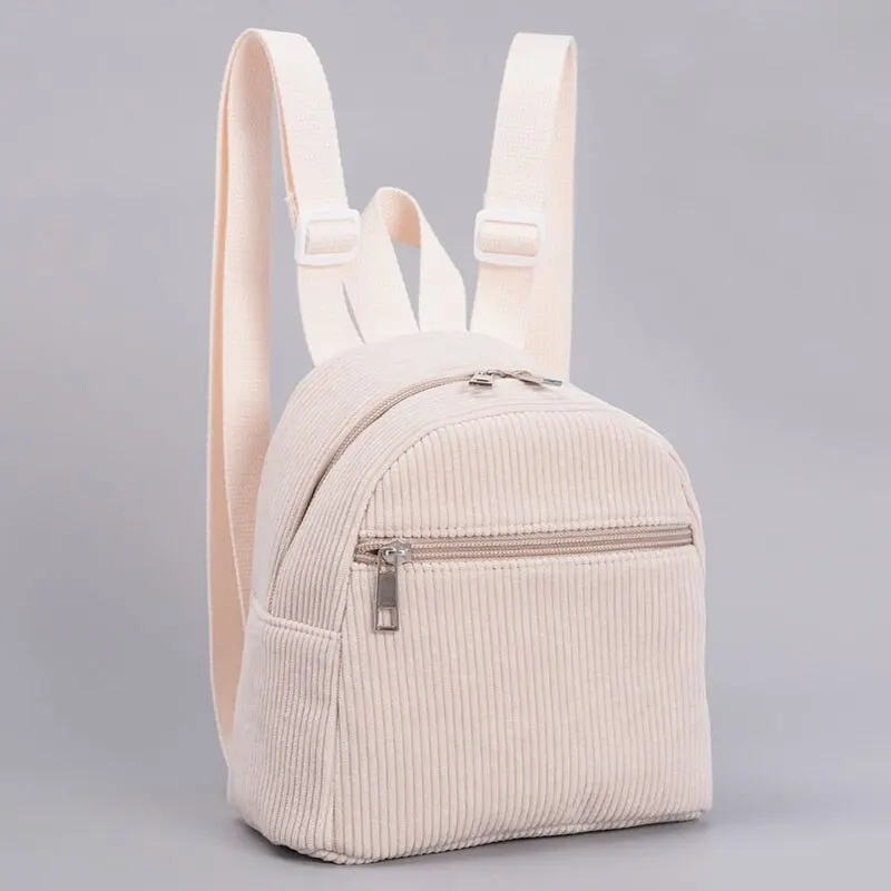 Kids Minimalist Corduroy Classic Casual Backpack Cute Mini High Quality Travel Women's Bag 1