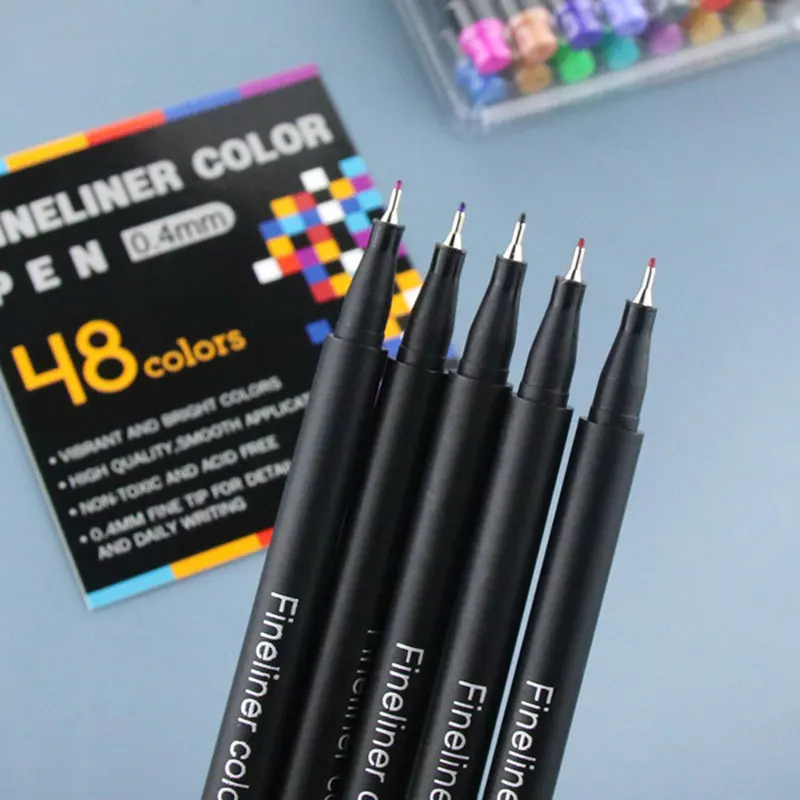 Fine Liner Pen Set - Fine Tip Point Pens & Brush Pen