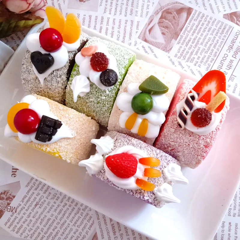 Food model simulation cake fake fruit bread Swiss roll shop window home refrigerator dec food photography props autumn decoration