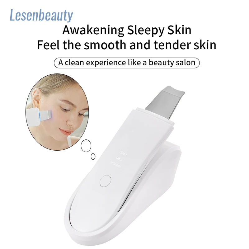 Ultrasonic Skin Scrubber Face Blackhead Exfoliator Deep Cleanser Face Lift & Firming Massage Tool Cleansing Spatula Veya