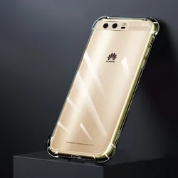 Luxury Transparent Shockproof Silicone Phone Case Cover for Huawei P10 Plus (Clear)