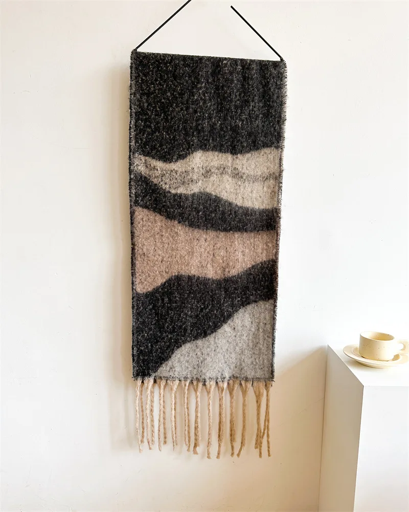 Winter Dicke Warme Schal für Frauen Kaschmir Schal und Wraps Pashmina Halstuch Bufanda Weibliche Regenbogen Haarigen Quaste Echarpe Neue – Detail 39