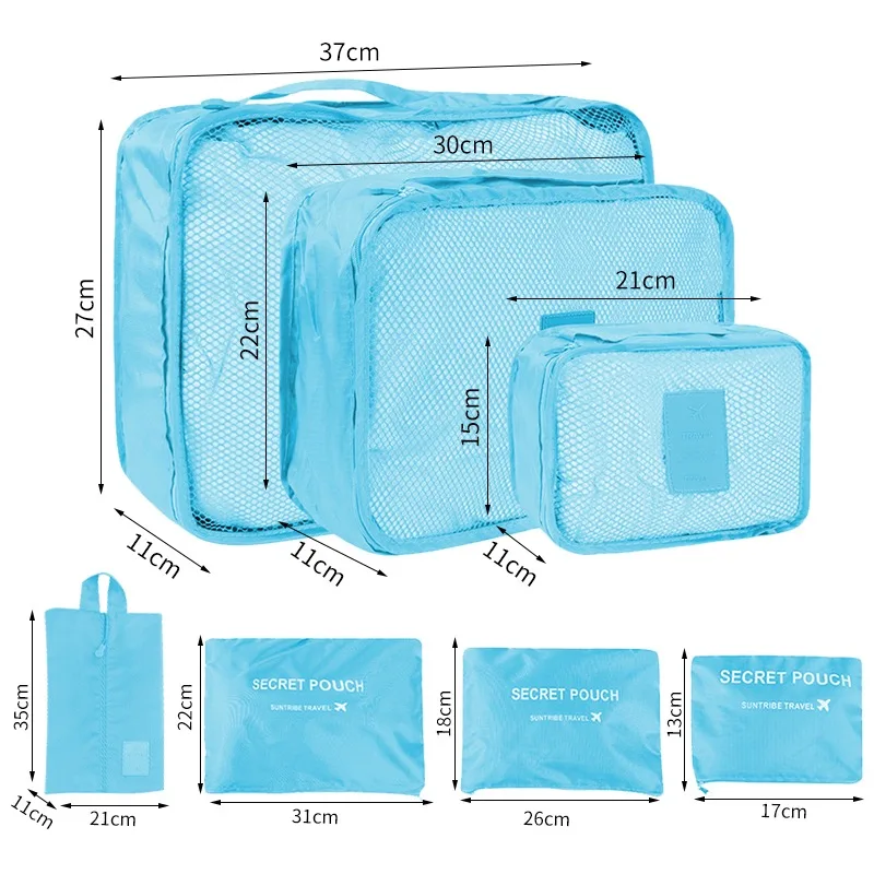 6pcs Set Travel Storage Bags Suitcase Packing Set Storage Cases Organizer Clothes Shoe Foldable Organizer Portable Luggage bag