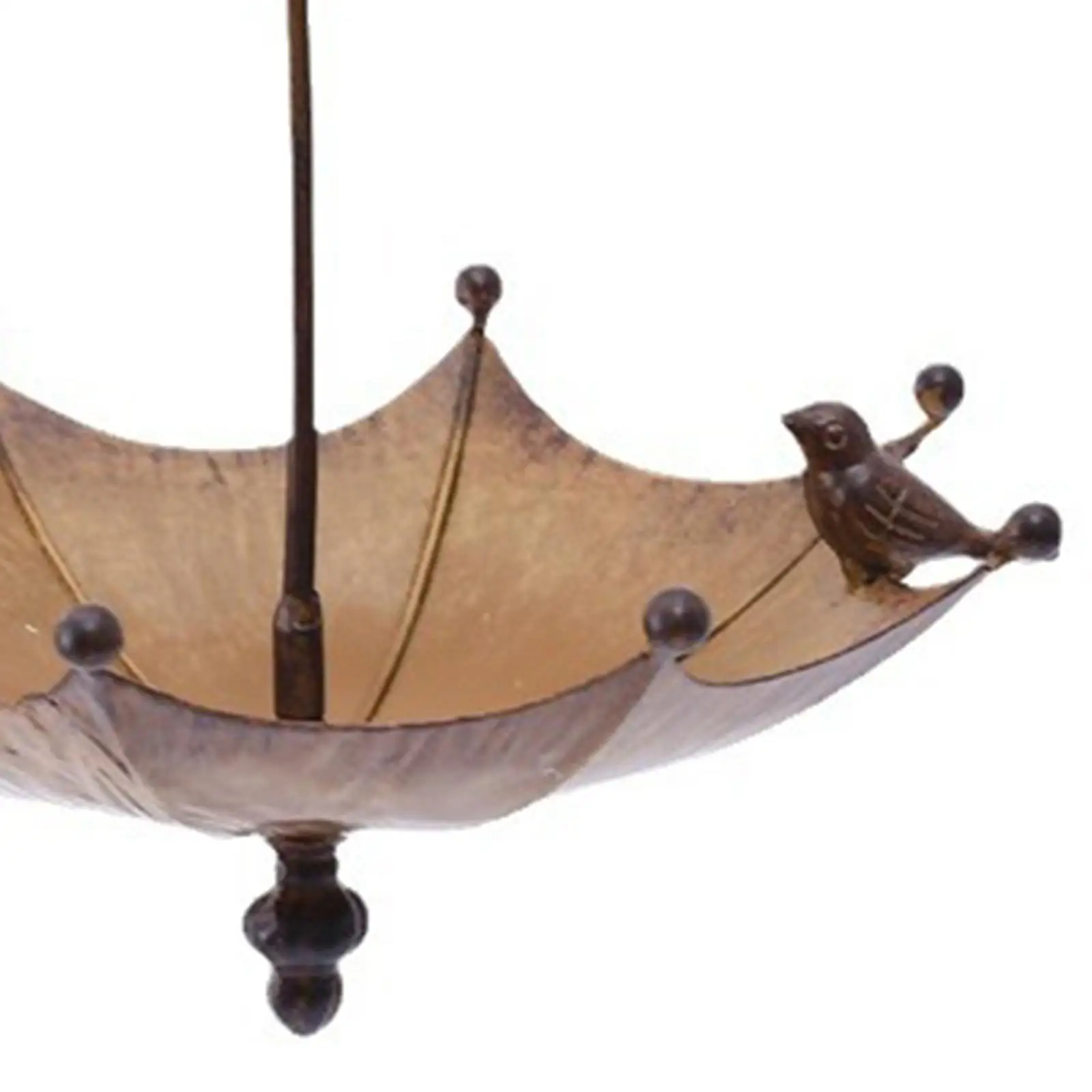 Umbrella Bird Feeder Hanging Bird Bath Bird Food Container Metal Garden Decoration for Backyard Balcony Patio Courtyard Porch
