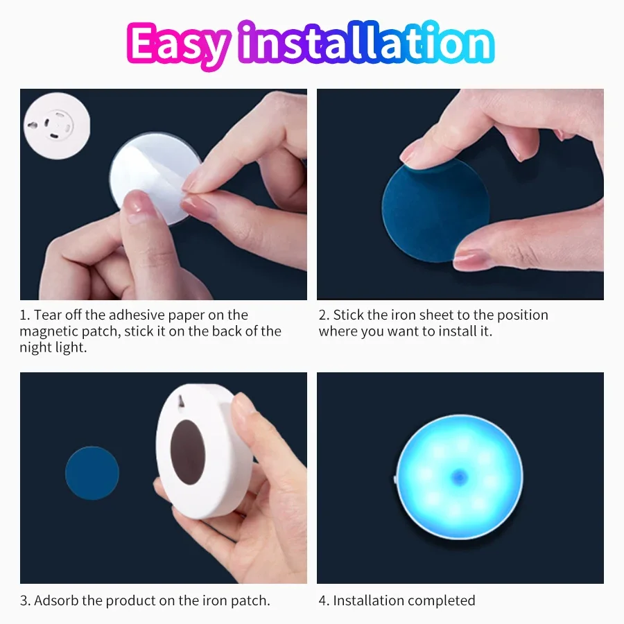 LED Night Light BANDIAN Smart Human Body Sensor Emergency Automatic Lighting USB Charging Wireless Magentic Suction