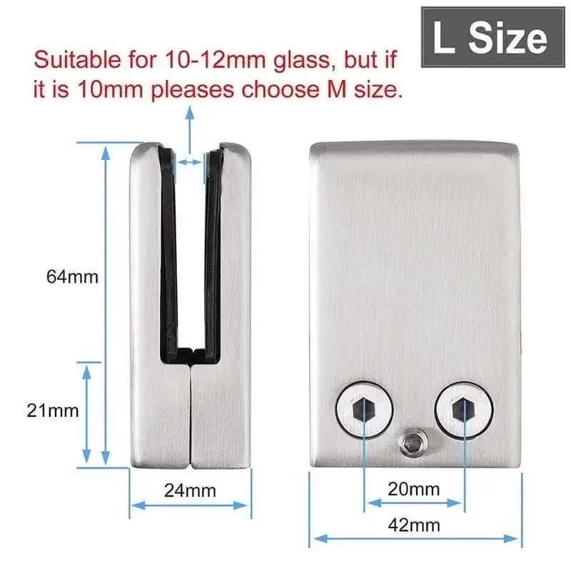 Morsetti Per Vetro 8-10 Mm In Acciaio Inox 304 – Set 12 Pezzi, Regolabili, Per Ringhiere E Balaustre, Colore Nero