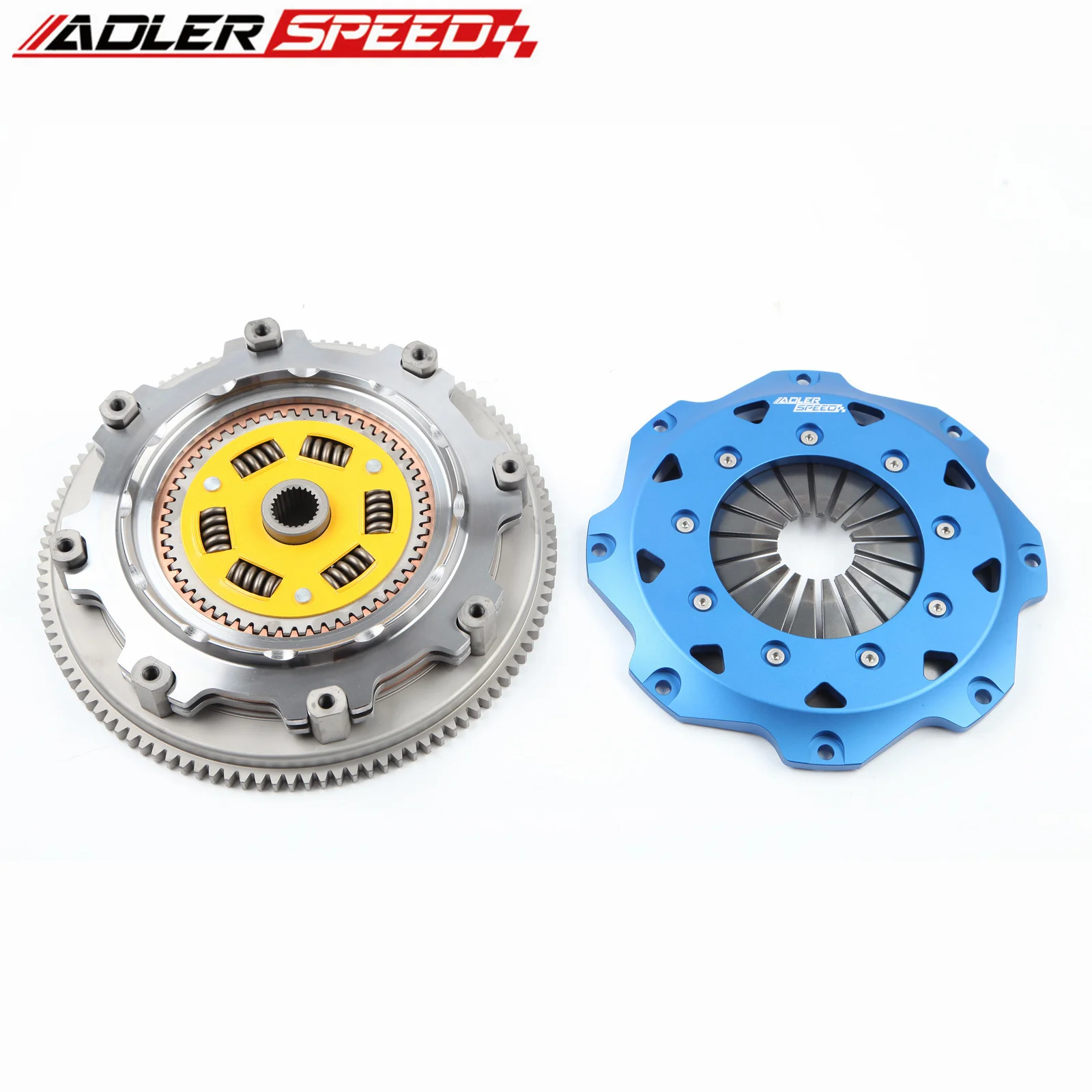 ADLERSPEED 8.5인치(215mm) 레이싱/스트리트 클러치 트윈 디스크 키트 (1989-1998년식 닛산 240SX 2.0L 터보 SR20DET 엔진 교체용)
