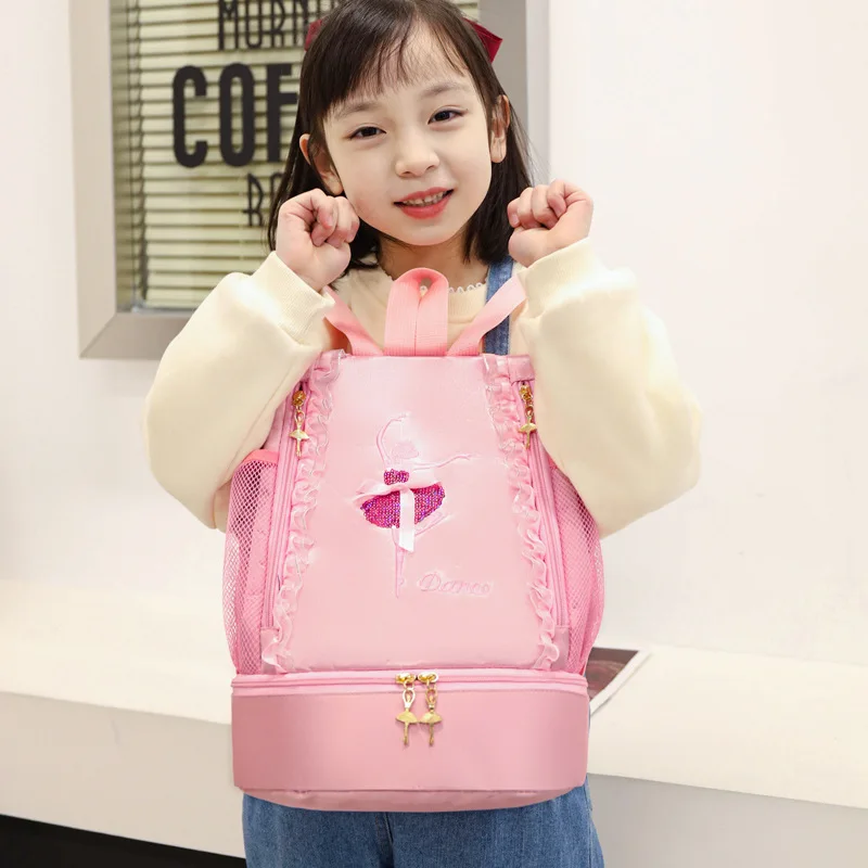 Ballet Dance Bags School Backpack Girls Kids Storage Bags Ballerina Handbag Shoulder Lace