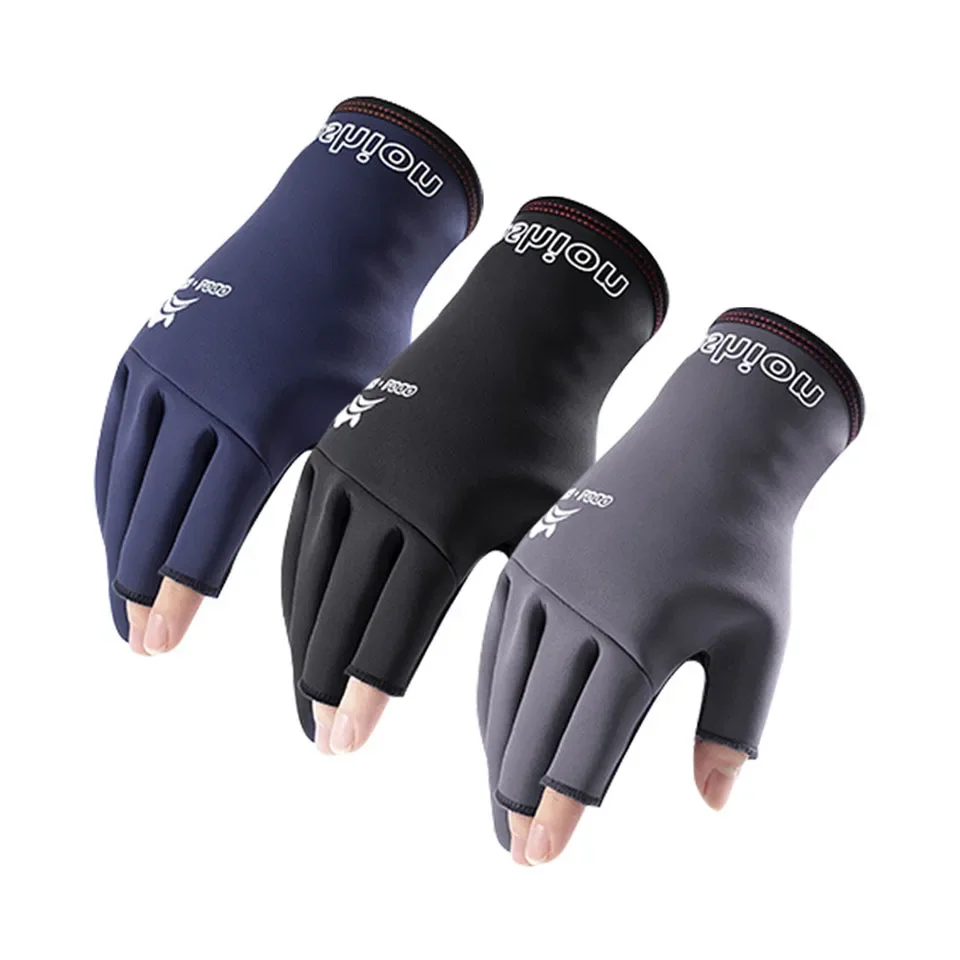 Winter Outdoor Ice Fishing Gloves Windproof Waterproof Rubber Material Comfortable Lightweight Fingerless Design Cycling Gloves fishing gloves
