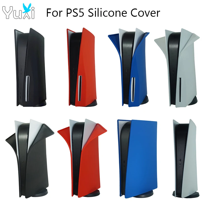 

YuXi Soft Silicone Protective Cover Replacement Shell For PS5 Game Console Wear-Resistant Skin Housing Panel Dustproof Case
