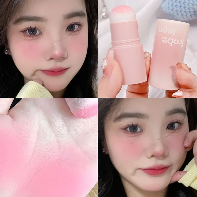 Waterproof Blush Stick Soft Face Brightening Contouring Shadow Fard Powder Girl Peach Pink Blush Balm Cosmetici Per Il Trucco Coreano